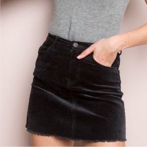 Brandy Melville Black Corduroy Mini Skirt